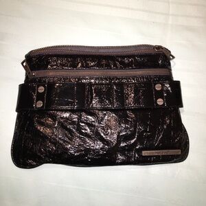 Matt & Nat black patent leather clutch